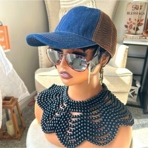 ✨NEW✨ Denim and Brown Mesh trucker Cap 🧢 hat